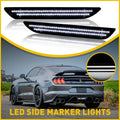 Side Rear Marker Lights for Ford Mustang (2015–2022) White LED Dark Smoke
