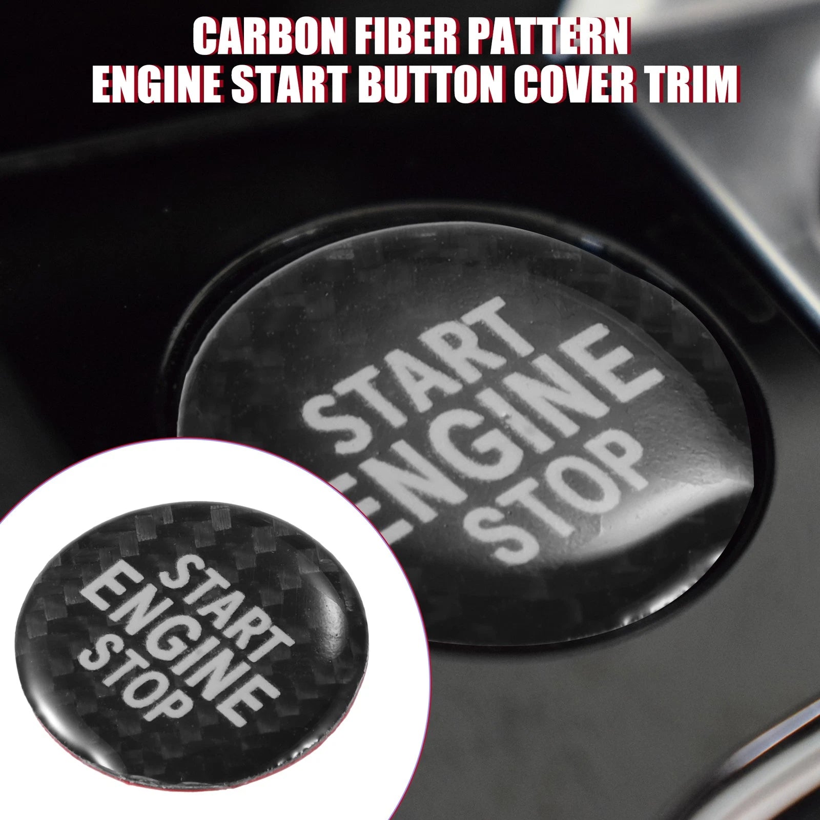 Carbon Fiber Engine Start Stop Button Cover for VW CC (2012–2017)