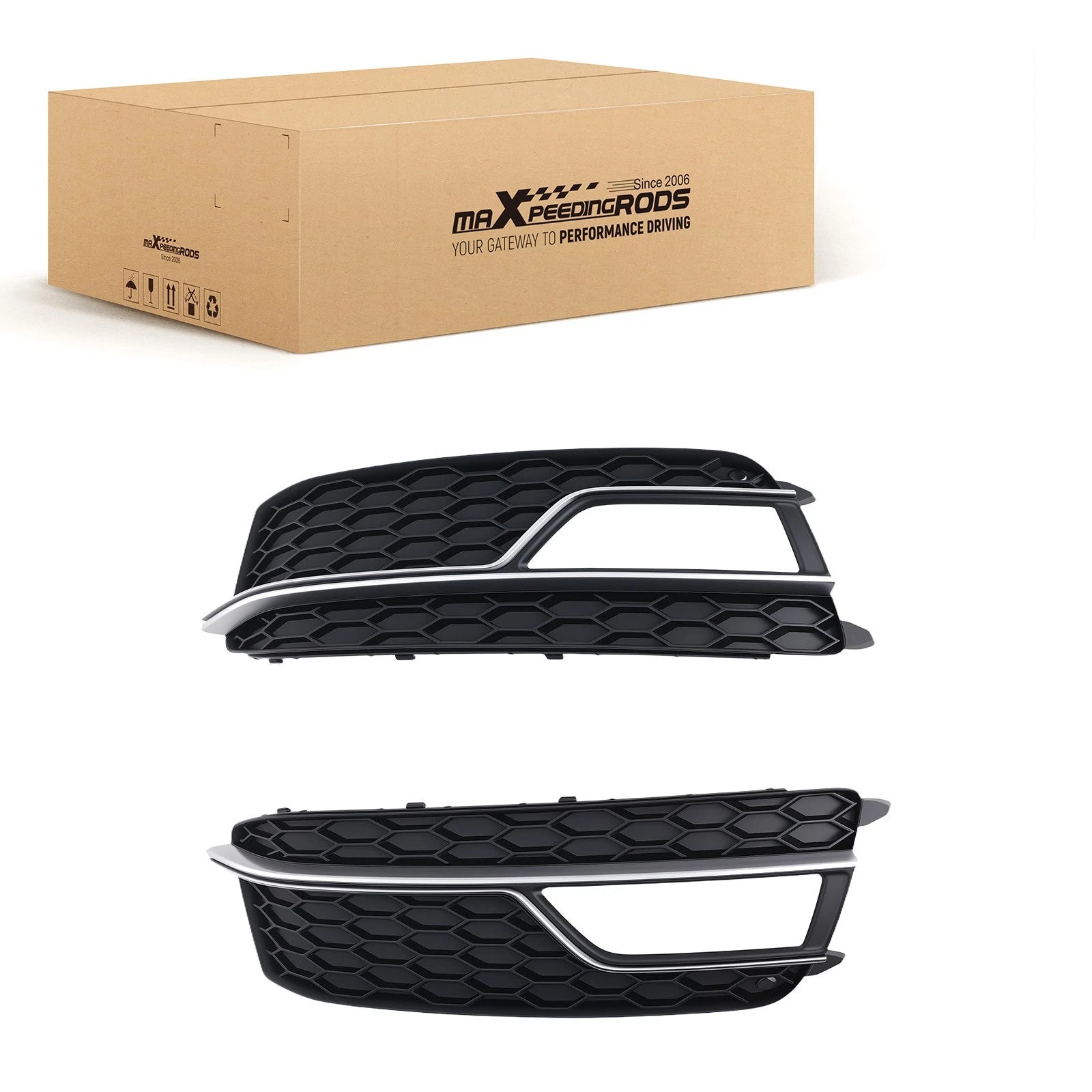 Set of 2 Front Bumper Fog Grille Covers for Audi A5 S-Line (2013–2016)