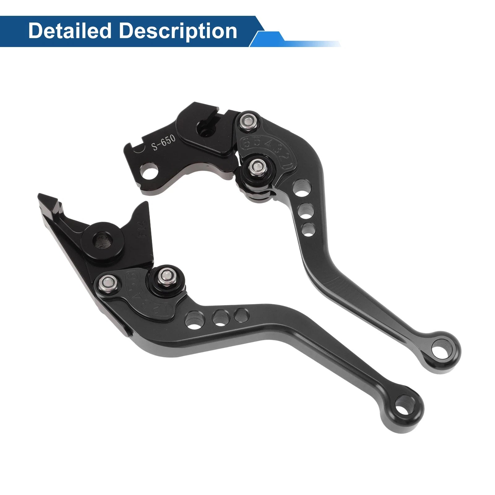 Adjustable Short Brake Clutch Levers for Suzuki SV650 (1999–2010) Solid Black