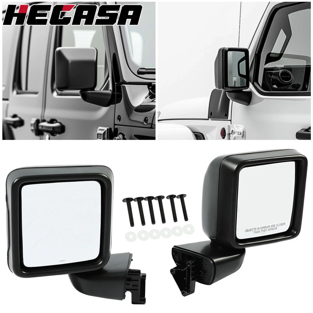 Manual Exterior Mirrors for Jeep Wrangler JL Gladiator (2018–2023)
