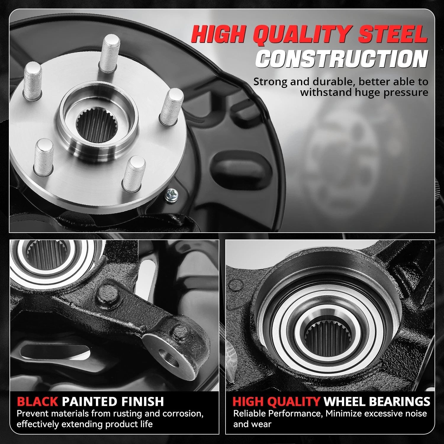 Front Right Loaded Wheel Bearing Knuckle Assembly for Toyota Corolla (2003–2008)