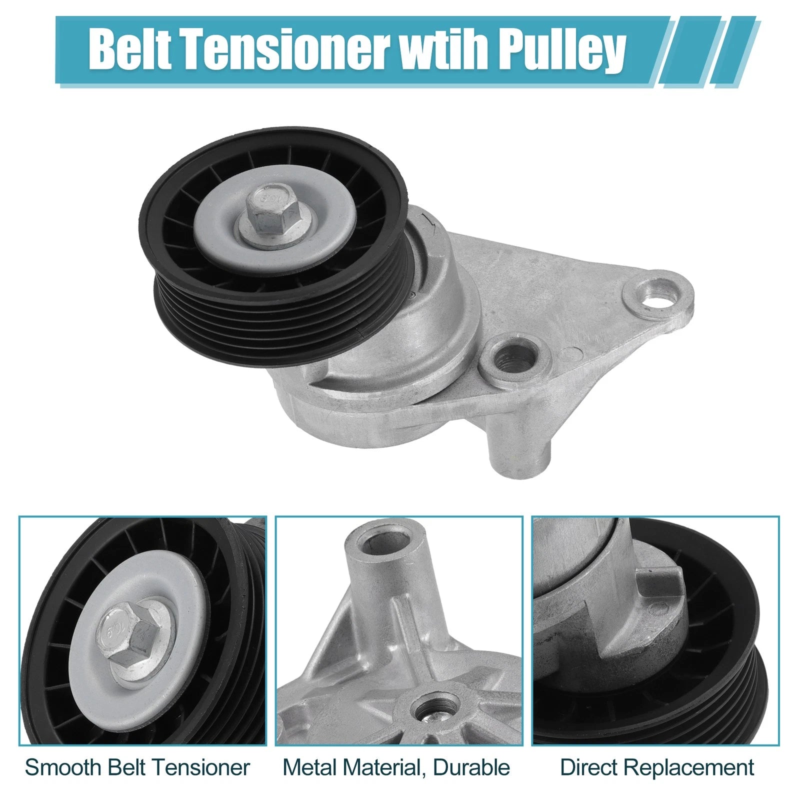 Set of 1 Drive Belt Tensioner Idler Pulley Assembly for Chevy Avalanche (2002–2013)