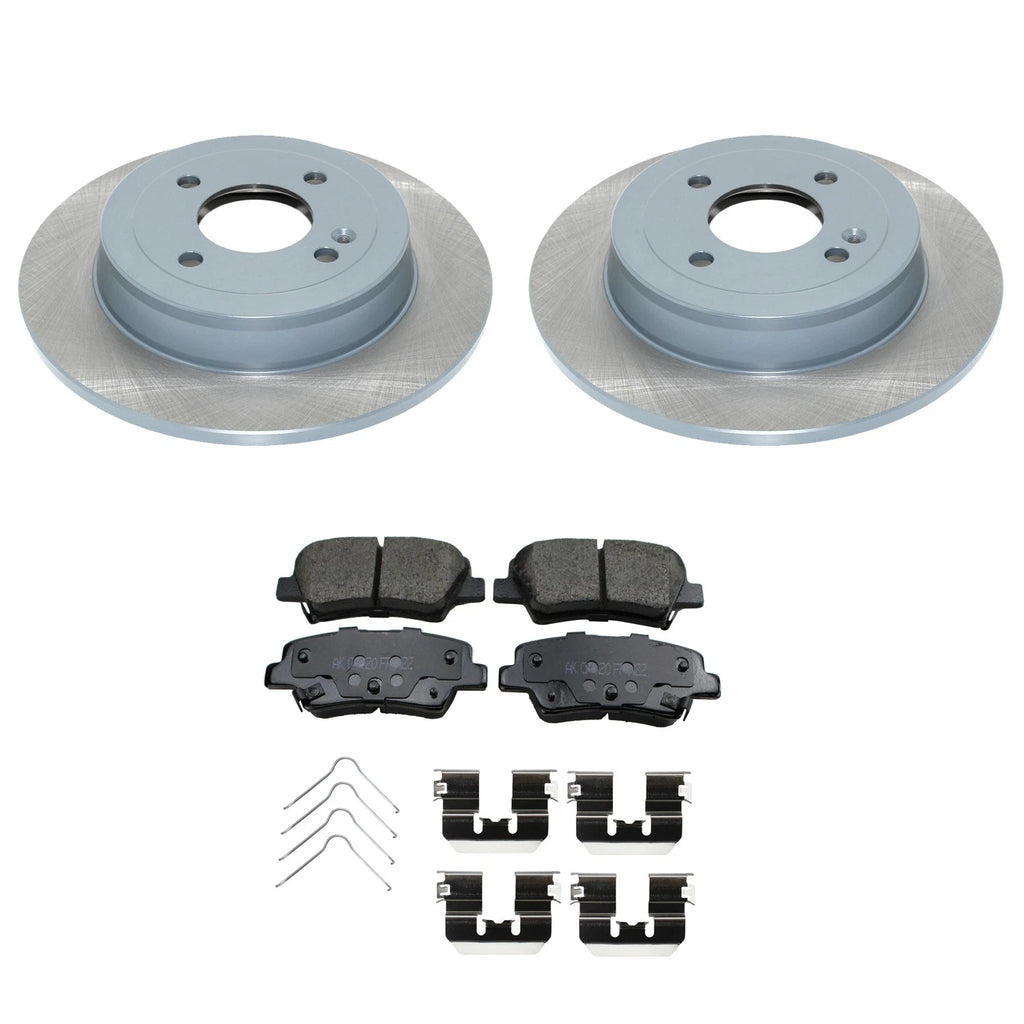 DuraGo Rear Rotors & Akebono ProACT Ceramic Brake Pads Kit for Accent Rio