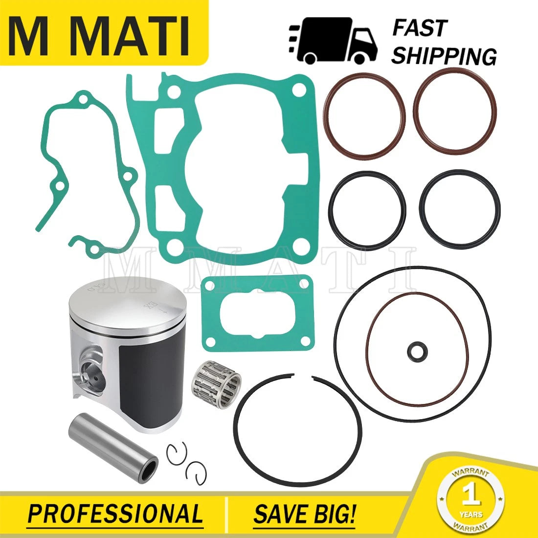 STD Piston Bearing Gasket Kit for Yamaha YZ125 (1998–2000) 54mm