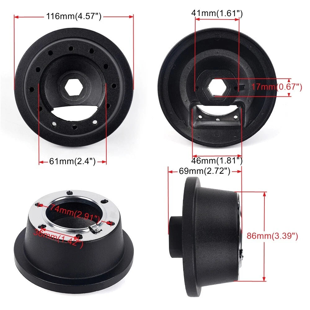 6 Bolt Steering Wheel Hub Quick Release Adapter for Ford Mustang Fiesta