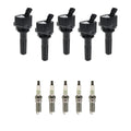 Set of 5 Ignition Coils & NGK Platinum Spark Plugs for Hummer H3T (2006–2010)