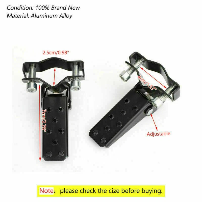 1 Pair Universal Fit Motorcycle Passenger Foot Pegs 25mm U9