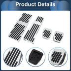 Set of 4 Foot Accelerator Pedal Covers for Mazda 3 (2020) Silver Tone
