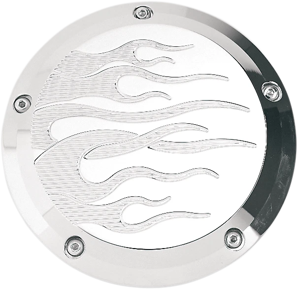 Joker Machine Derby Cover - Flame for Harley Davidson (1996–1999)