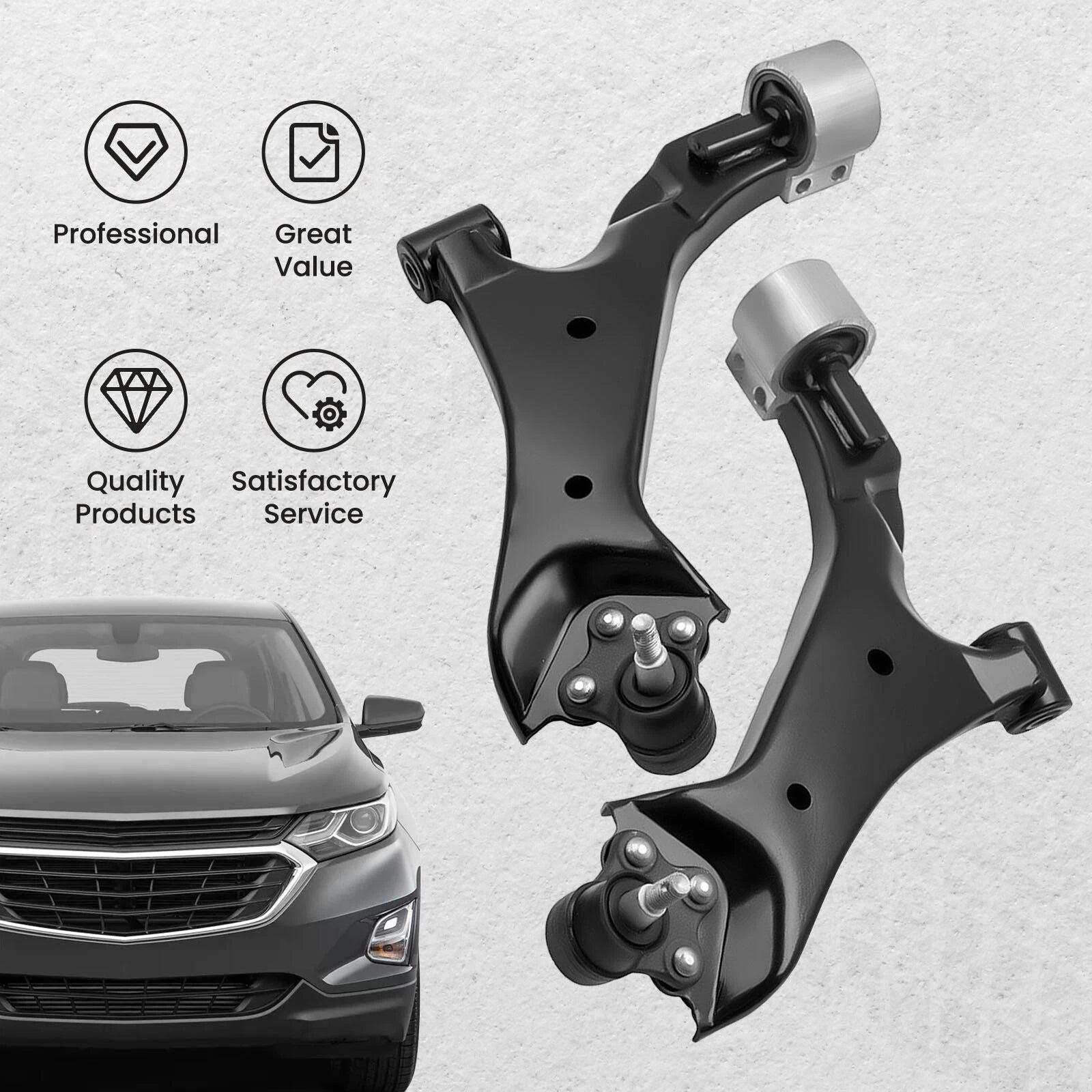 Set of 2 Front Lower Control Arms for Chevy Equinox GMC Terrain (2010-2017)
