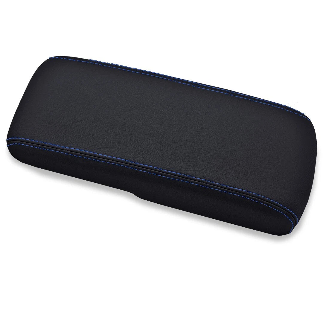 Leather Console Armrest Cover for Chevrolet Colorado (1995–2005) Blue Stitch