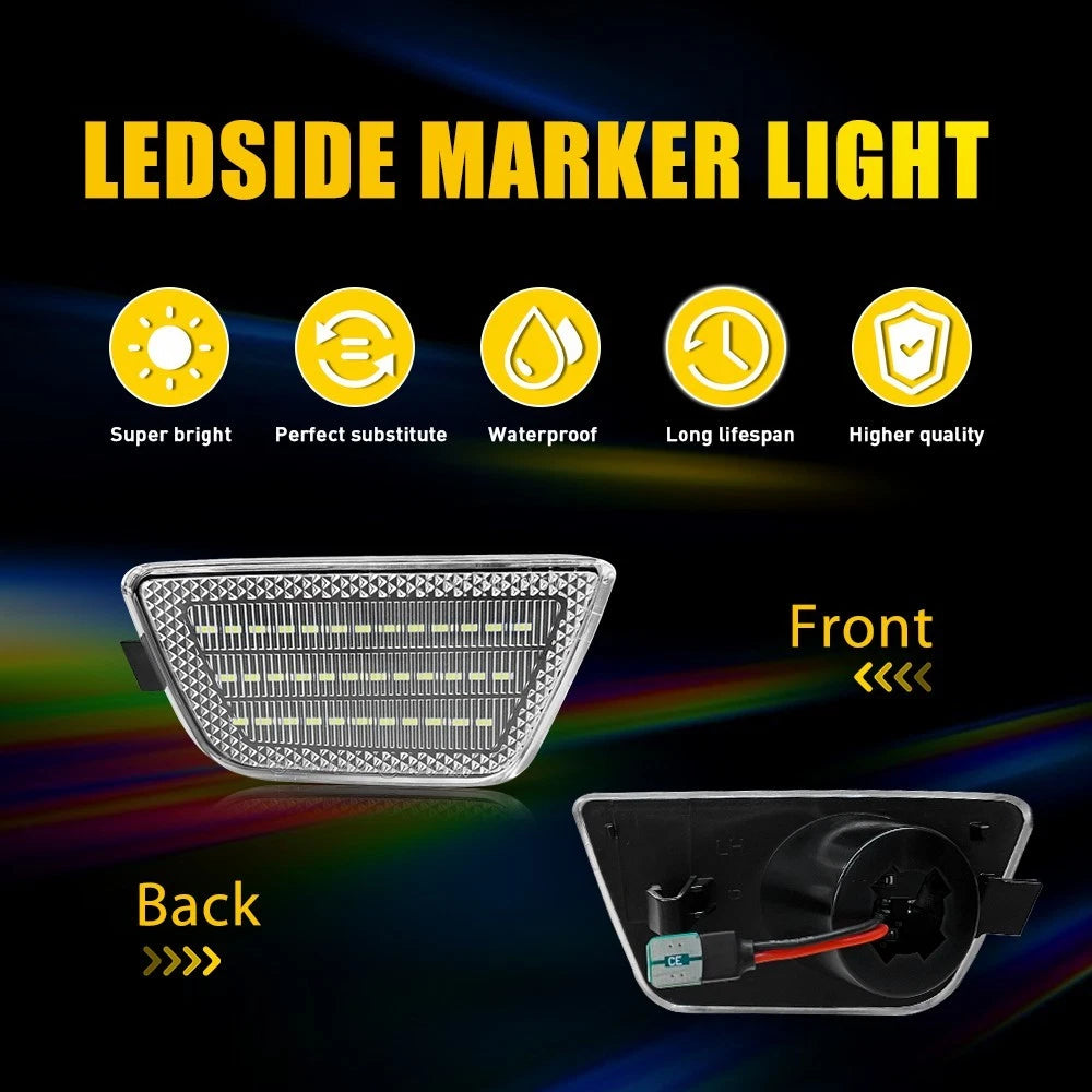 2X LED Front Bumper Side Marker Light for Chevrolet Cruze (2011–2015)