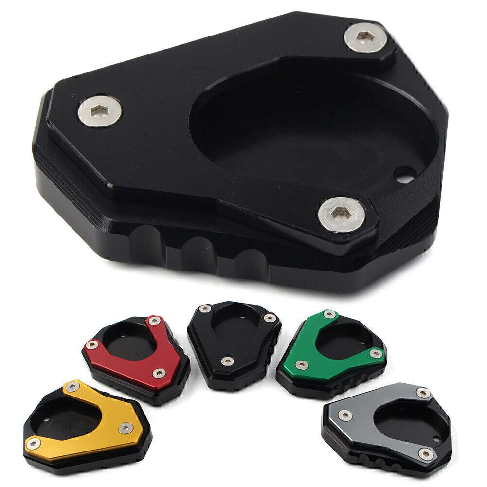 CNC Blue Foot Stand Side Extension Plate for Kawasaki Ninja 400 (2018–2023)