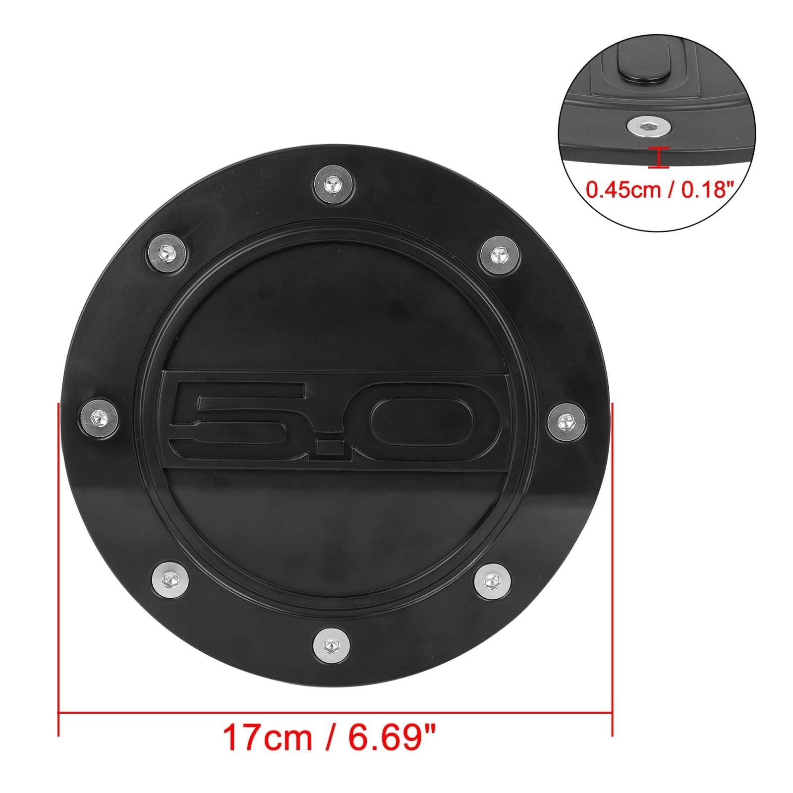 Gas Filler Cap for Ford Mustang (2015–2019) - Black