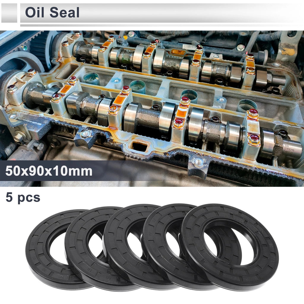 Set of 5 Oil Seal Ring 50x90x10mm for Rotary Shaft (Nitrile Rubber)