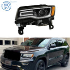 Left Side Headlight Assembly for Jeep Grand Cherokee (2016) Black Housing