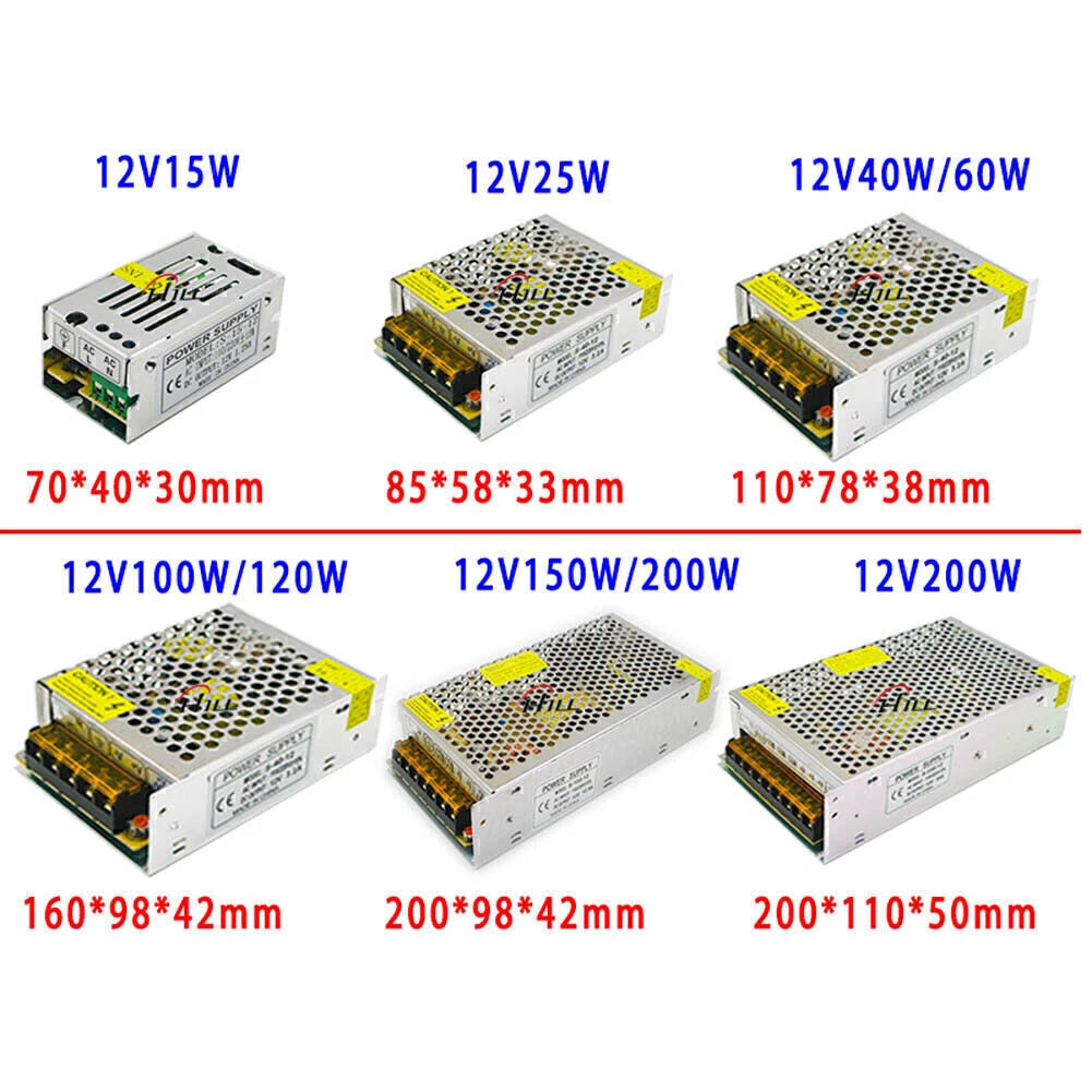 AC110-220V to DC 5/12/24V Power Supply Adapter for LED Light Strip