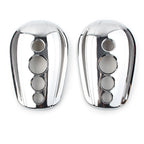 Chrome Oval Rear View Mirror Cover Caps for Harley Dyna Softail Sportster