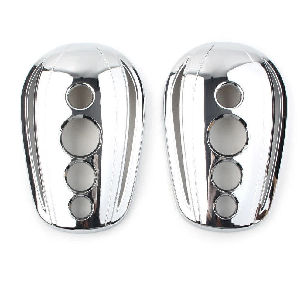 Chrome Oval Rear View Mirror Cover Caps for Harley Dyna Softail Sportster