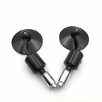 CNC Black Round Bar End Mirrors 1" 25mm for Motorcycle