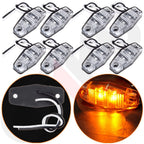 8 Side Marker Lights for Trailer Truck (Clear/Amber)