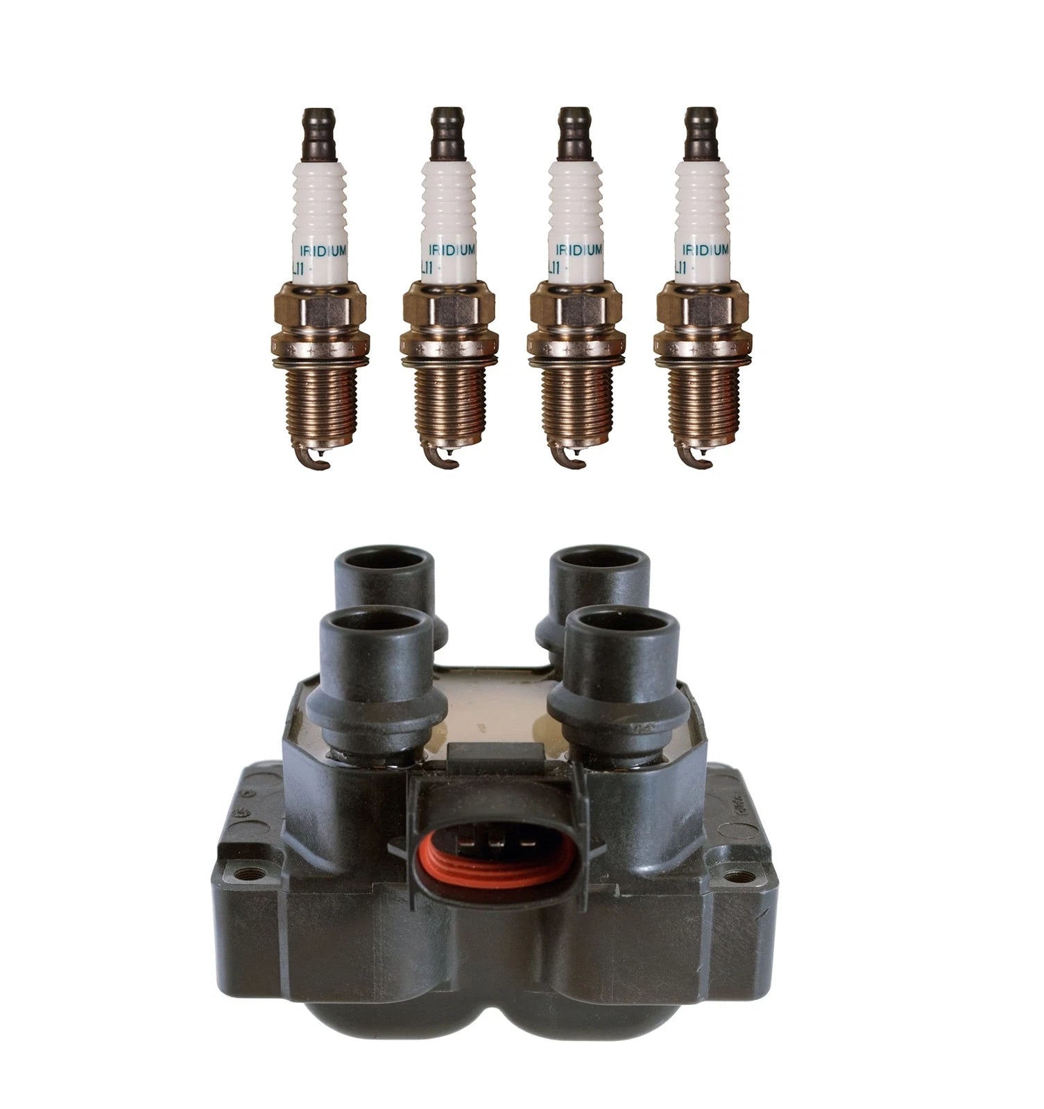 Denso Ignition Coil & 4 Iridium Spark Plugs Kit for Mazda 626 (1998–2002)