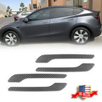 Set of 4 Carbon Fiber Style Door Handle Cover Stickers for Tesla Model 3 Y (2017–2023)