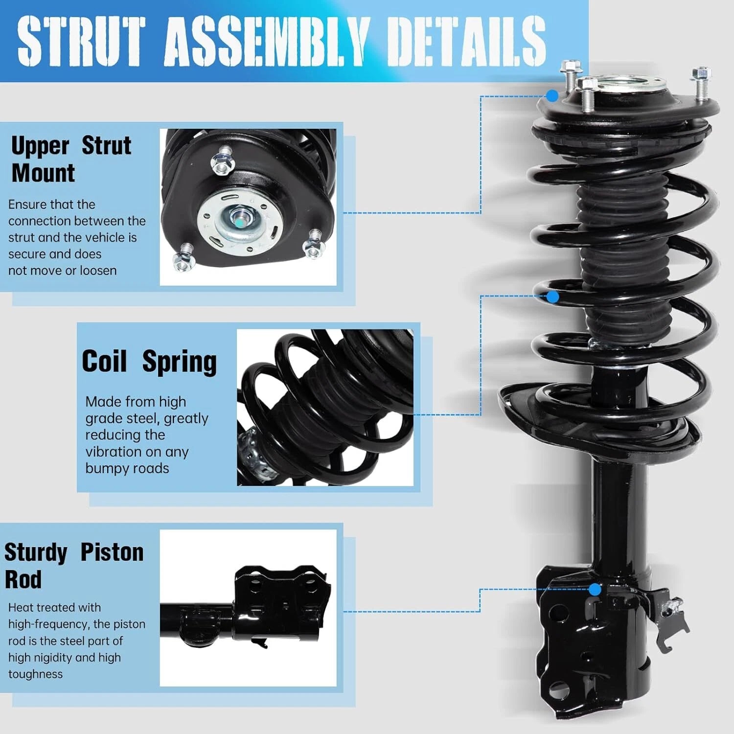 2X Front Complete Struts Shocks & Coil Springs for Toyota Prius (2010–2015)