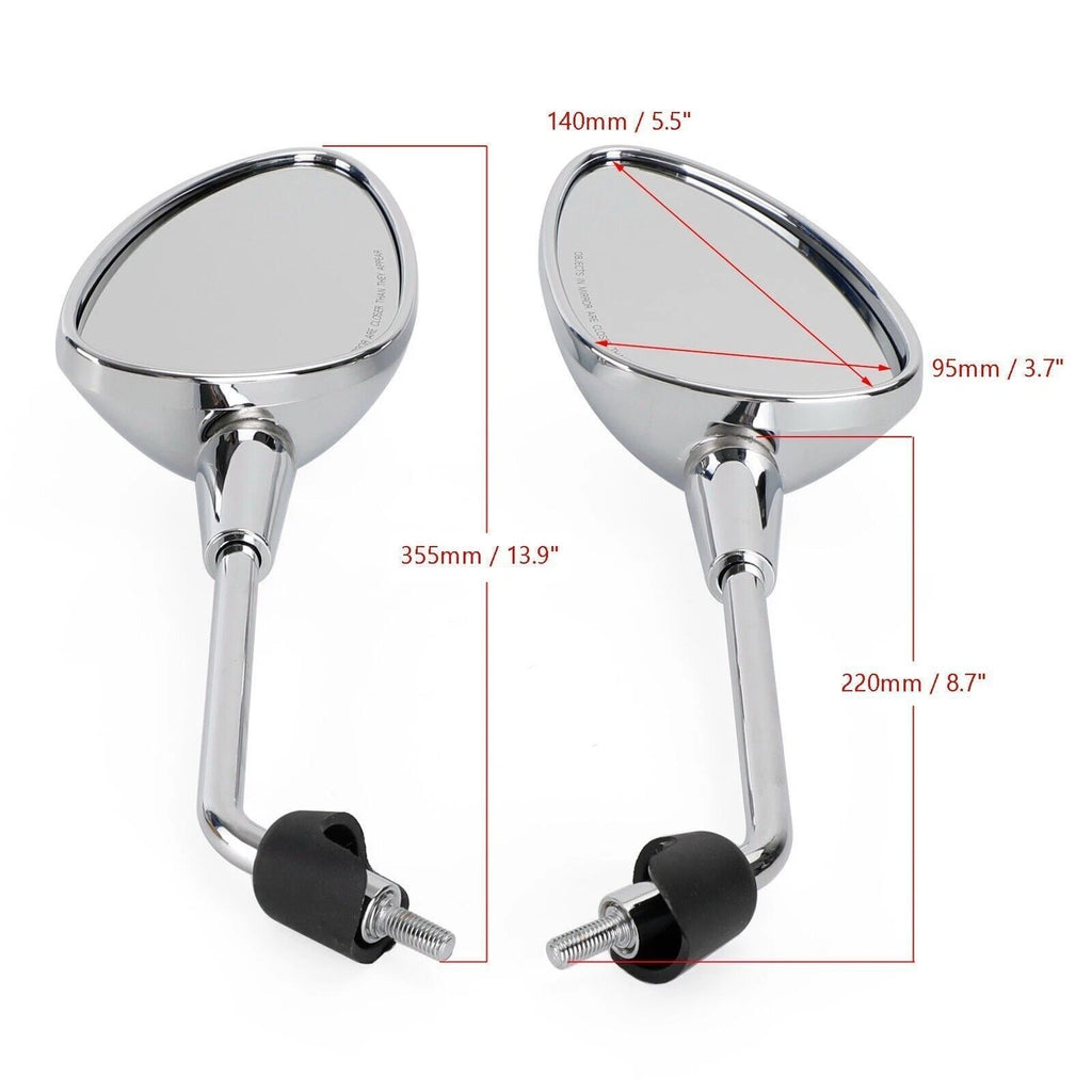 Chrome Mirror LH CM262001 RH CM262002 for Piaggio Vespa Sprint 125 150 (2014–Present)