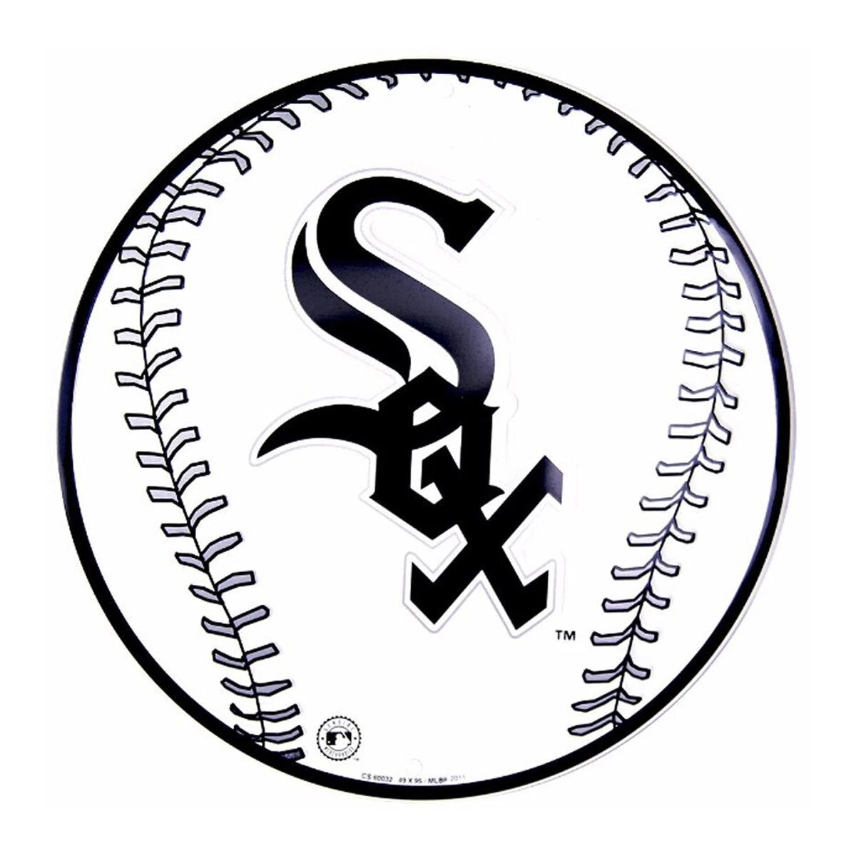 12" Round Embossed Metal Sign for Chicago White Sox MLB