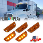 5pc Amber LED Roof Clearance Marker Light for Kenworth T680 T770 T880