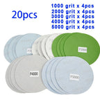 Set of 20 Sanding Papers 1000-5000 Grit 125mm Round for Wood Metal