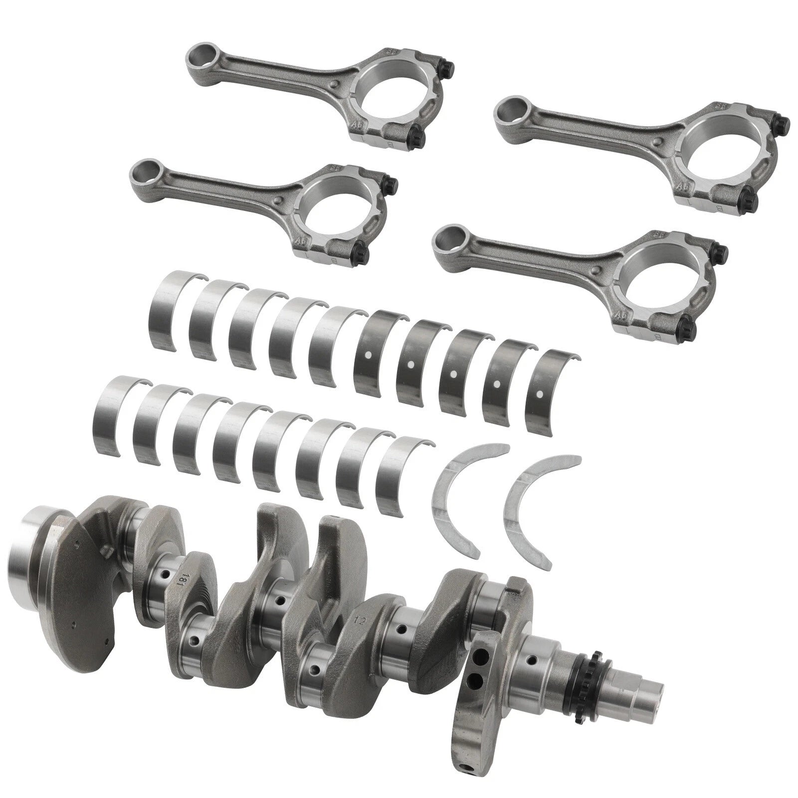 Set of 4 Crankshaft Con Rods & Bearings for Hyundai Kia Soul Rio (2012–2019)
