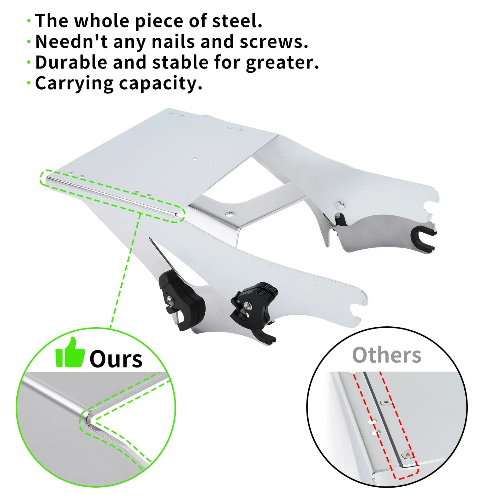 Trunk Mount Rack for Harley Razor Chopped King (1997–2008) Chrome Latches
