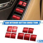 10X Window Switch Button Cover Trims for Toyota Highlander (2020–2022) Red