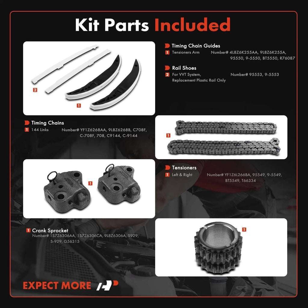 9x Timing Chain Kit for Ford Fusion (2006-2009)