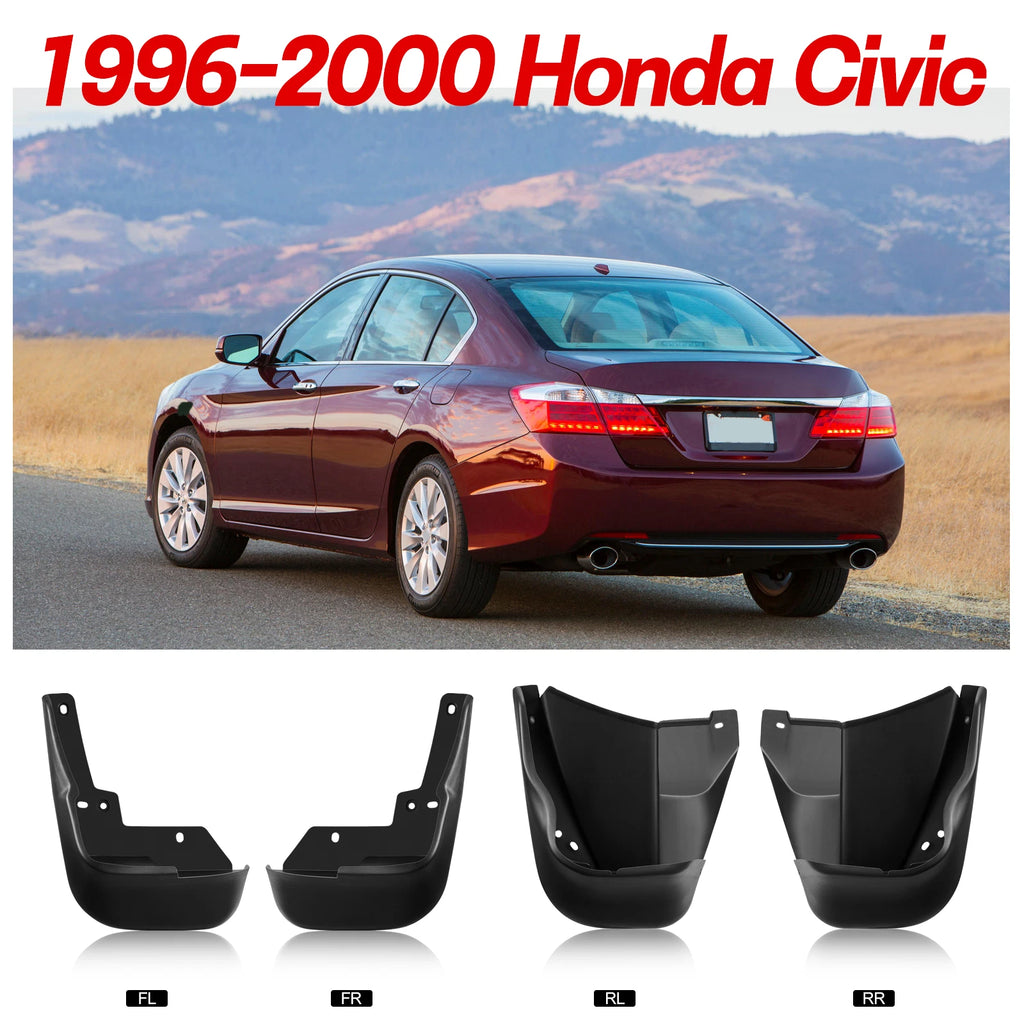 Set of 4 Mud Flaps Splash Guards for Honda Civic (1996–2000)