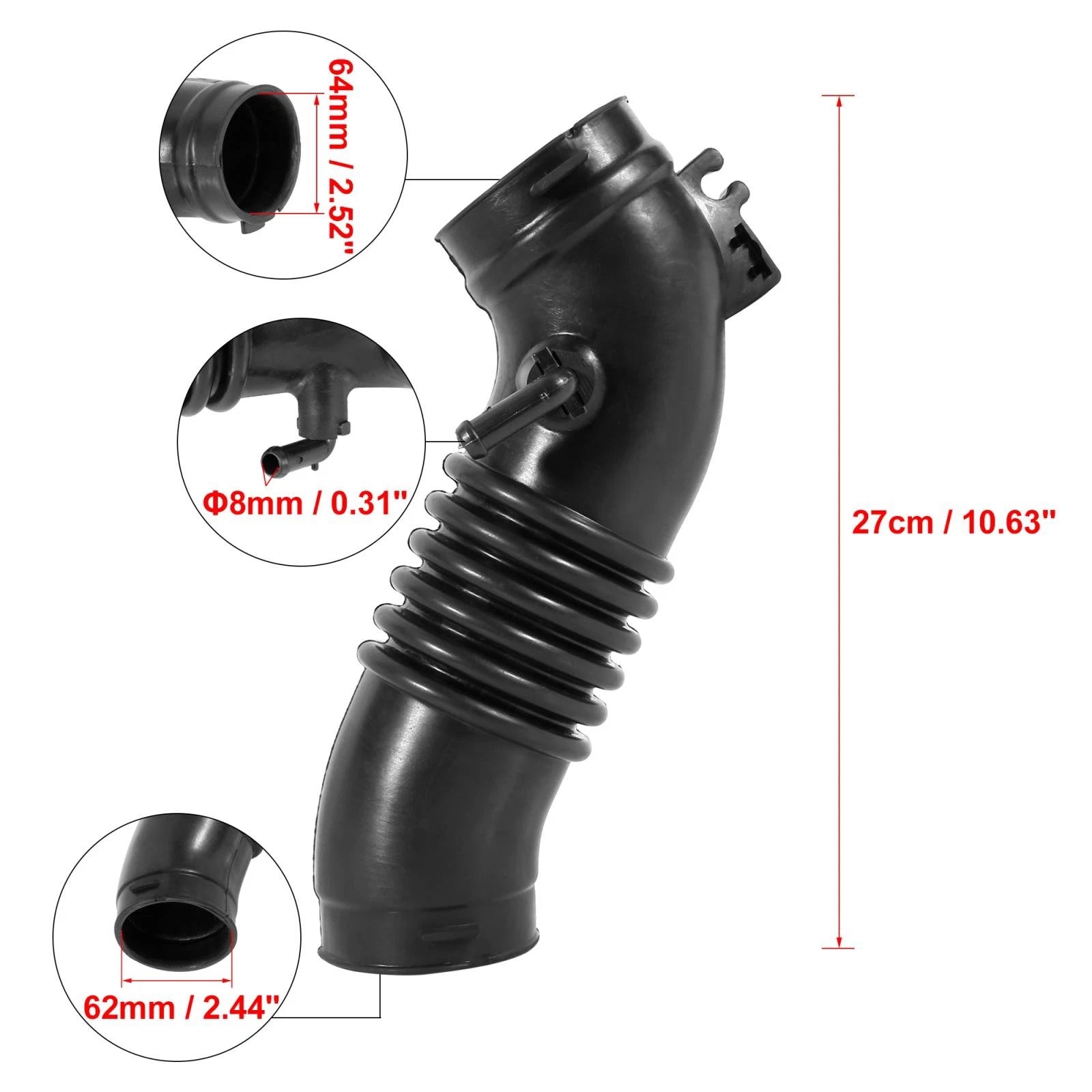 Air Intake Hose Tube Pipe for Mazda L4 1.6L (1999–2003) ZM01-13-220 696-604