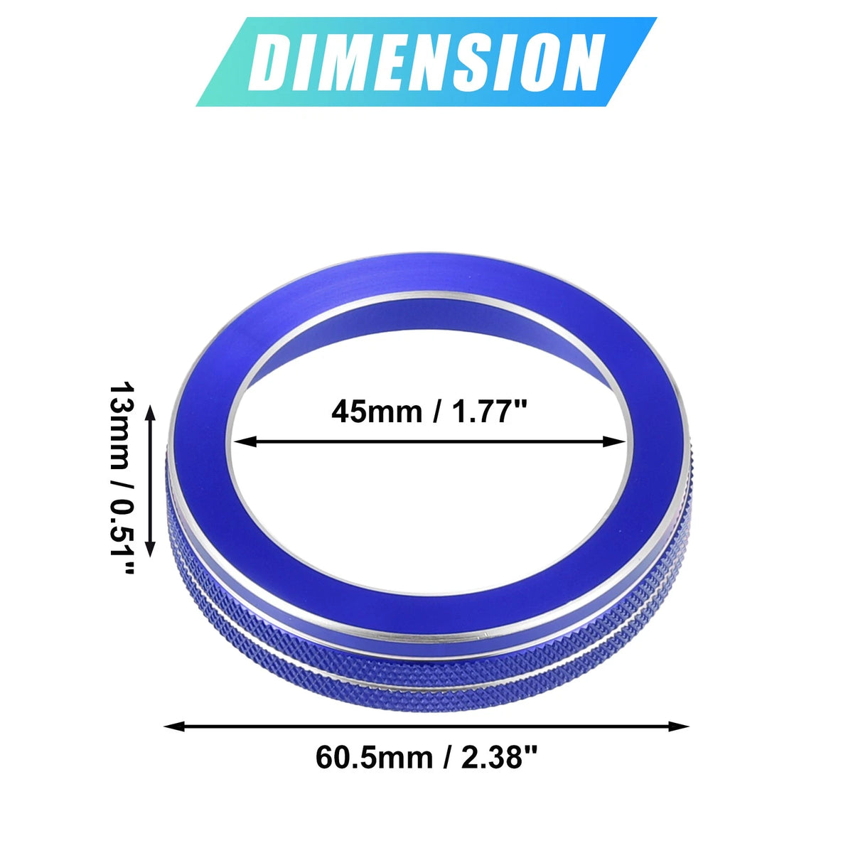 Car PRND Switch Knob Cover for Ford Explorer (2020–2022) Aluminum Alloy Blue