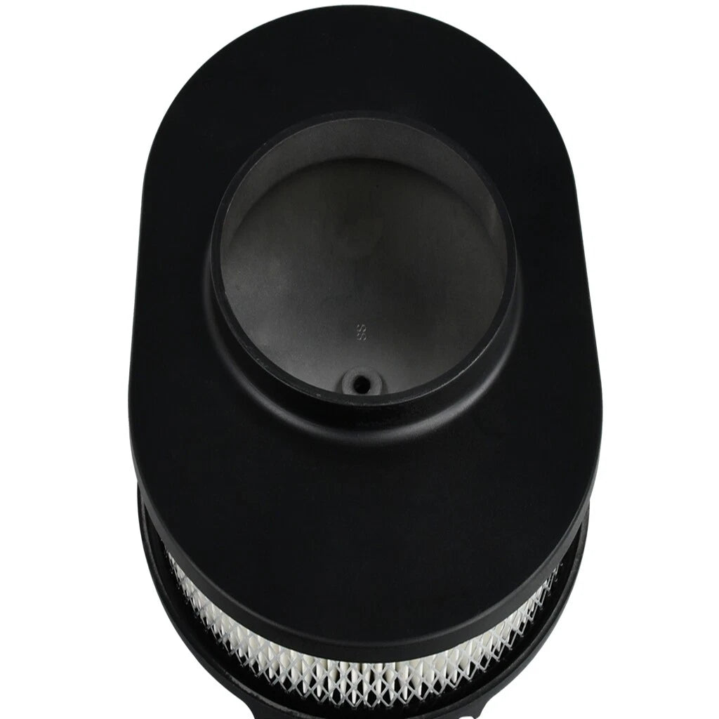 12" Oval Half Finned Polished Aluminum Air Cleaner for Chevy Ford Mopar