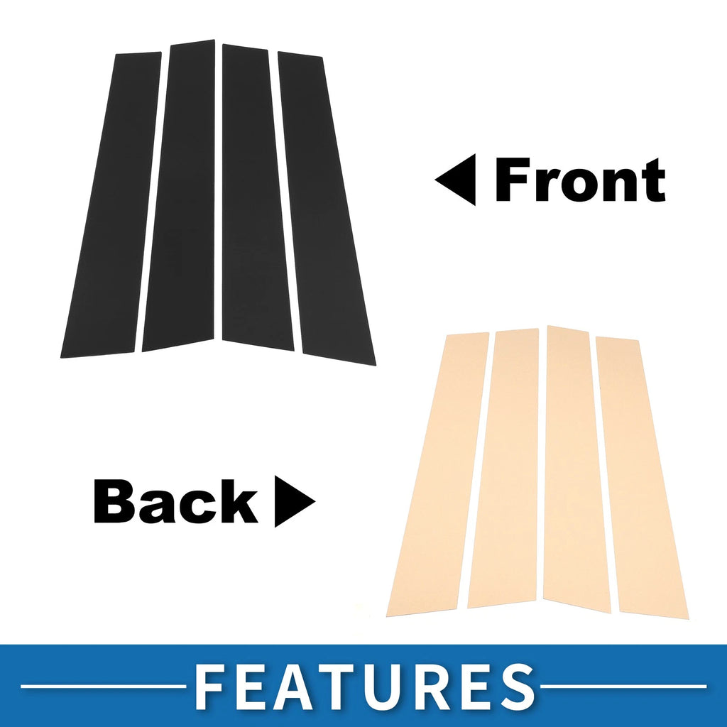 Set of 4 Door Pillar Window Trim for Volkswagen Tiguan (2009–2015) Black