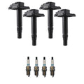 Set of 4 Ignition Coils & Denso Iridium TT Spark Plugs for Audi A4, VW Beetle, Golf (1998–2006)