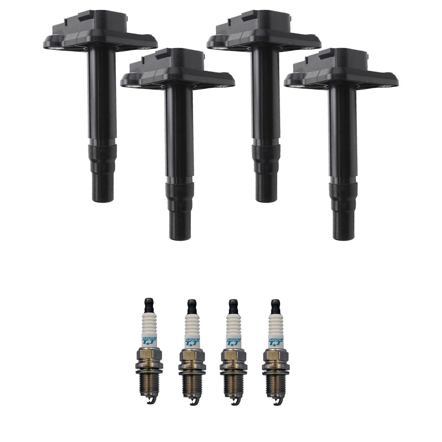 Set of 4 Ignition Coils & Denso Iridium TT Spark Plugs for Audi A4, VW Beetle, Golf (1998–2006)