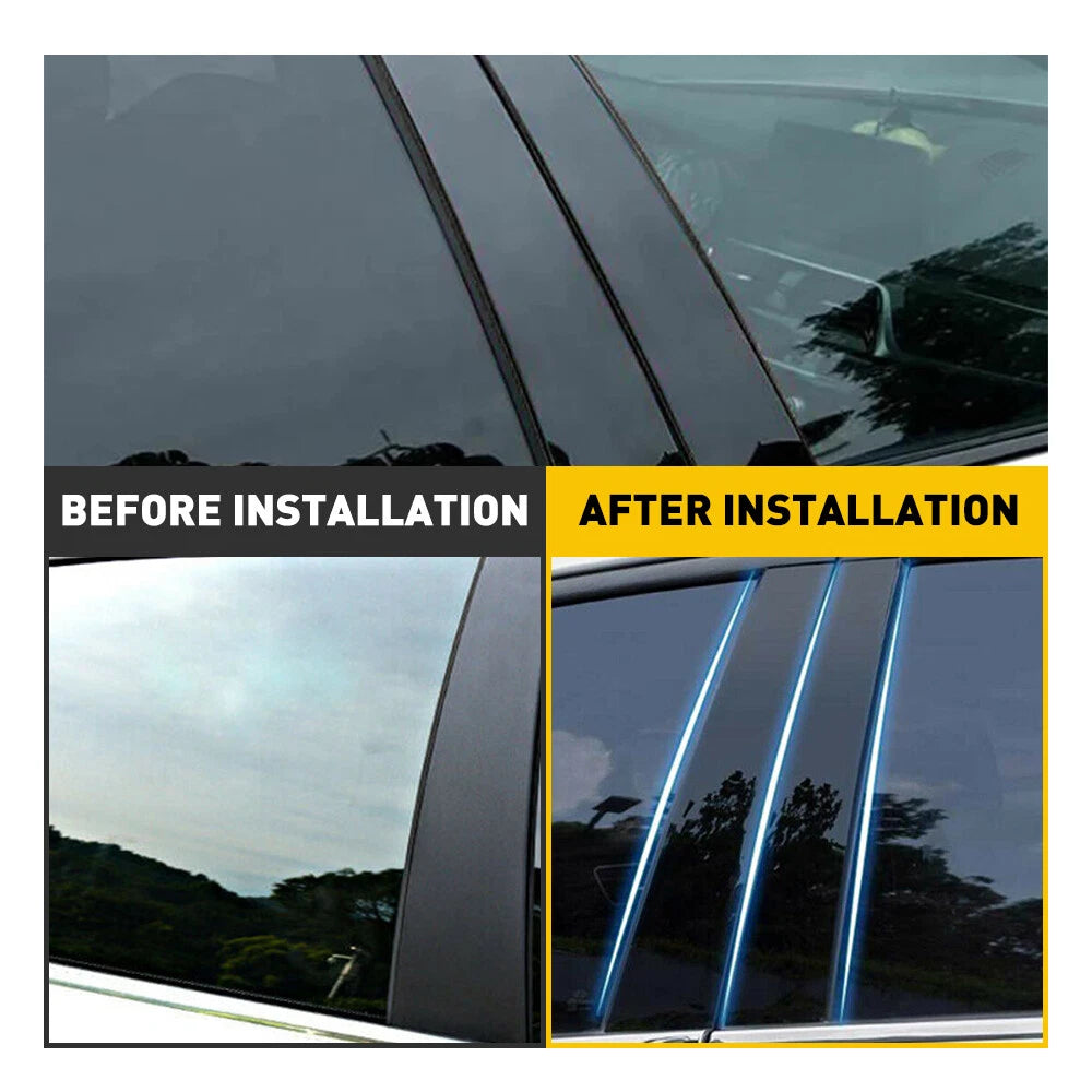 Set of 8 Gloss Black Pillar Post Window Door Trim for Toyota Camry (2018–2022)