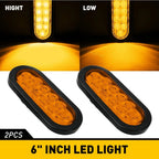 2X LED Oval Tail Marker Lights for Tractors Dump Truck (EOH)