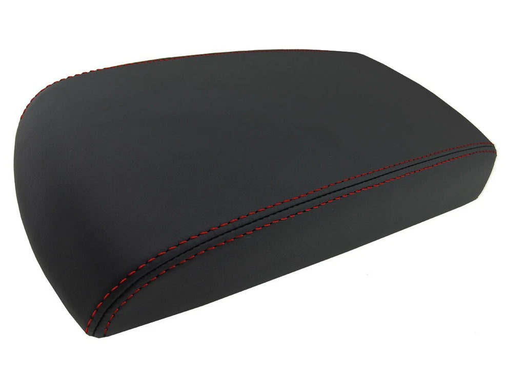 Leather Console Lid Armrest Cover for Chevrolet Impala (2006–2019) Red Stitch