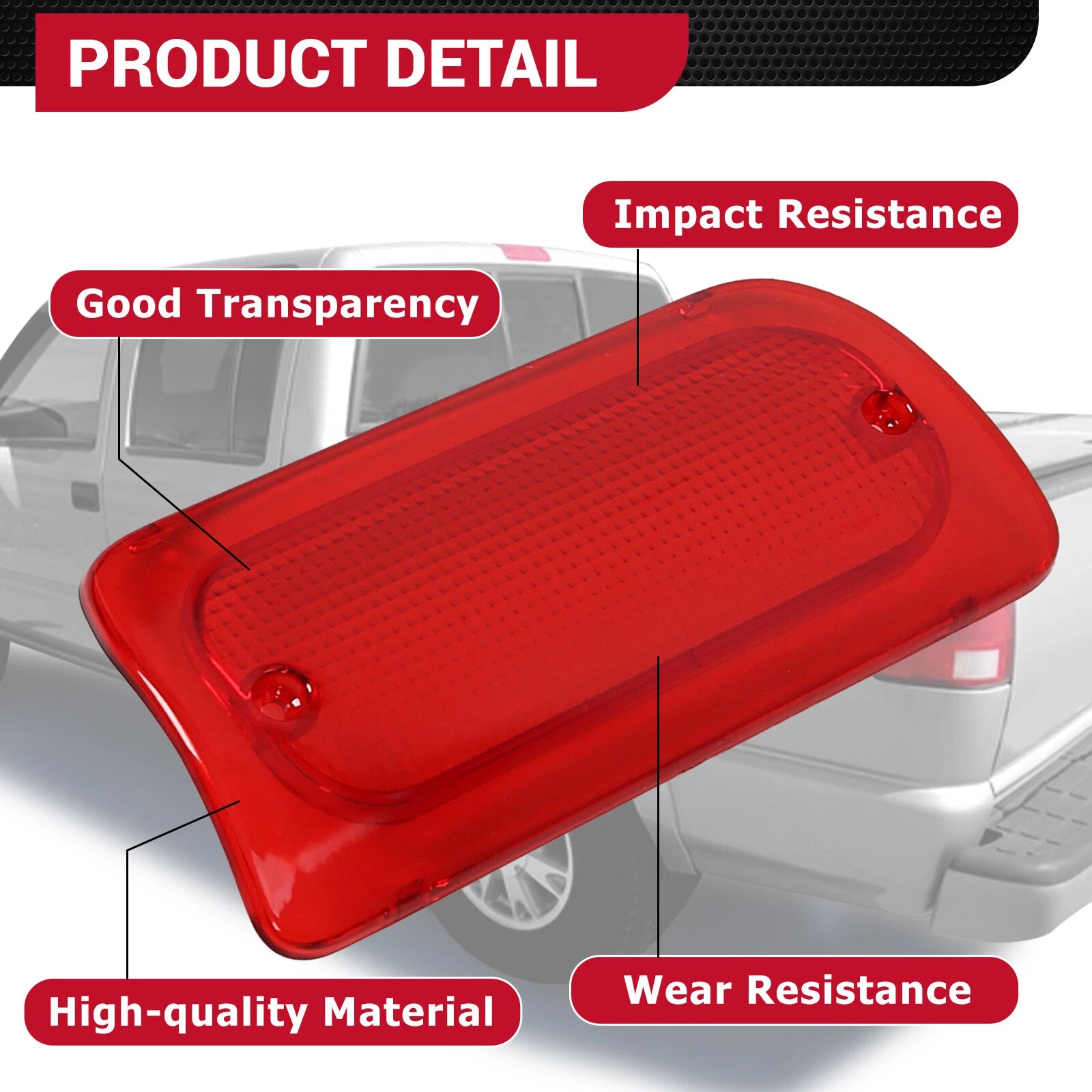 3rd Brake Light Lens for Chevy S10 GMC Sonoma (1994-2004)