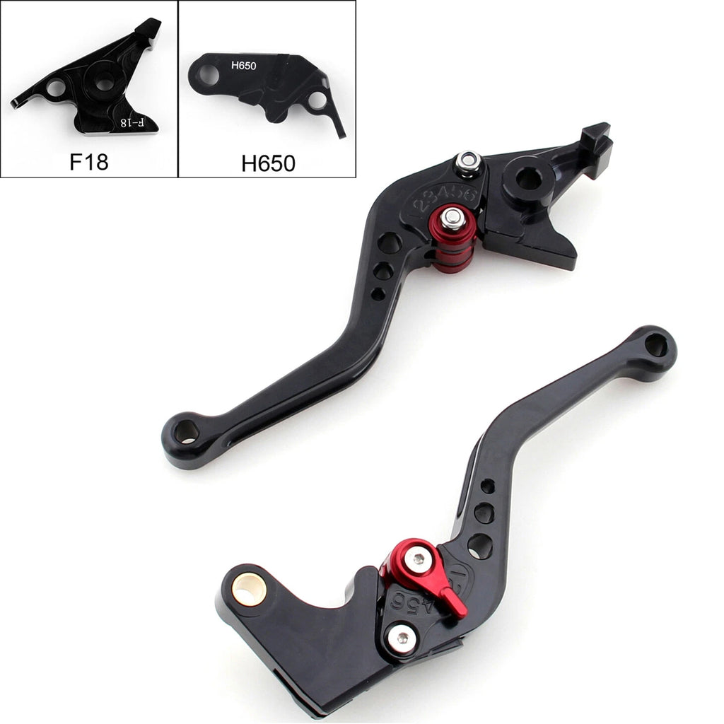 Short Brake Clutch Levers for Honda CBR650F/CB650F (2014–2015) (F-18/H-650) Black