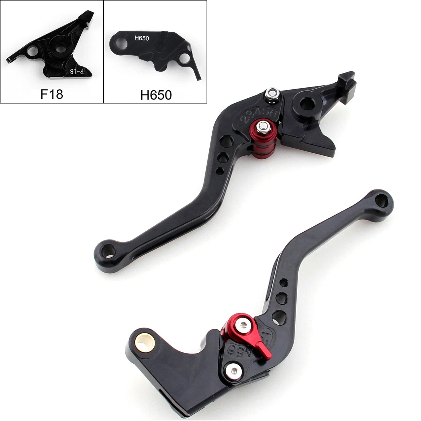 Short Brake Clutch Levers for Honda CBR650F/CB650F (2014–2015) (F-18/H-650) Black